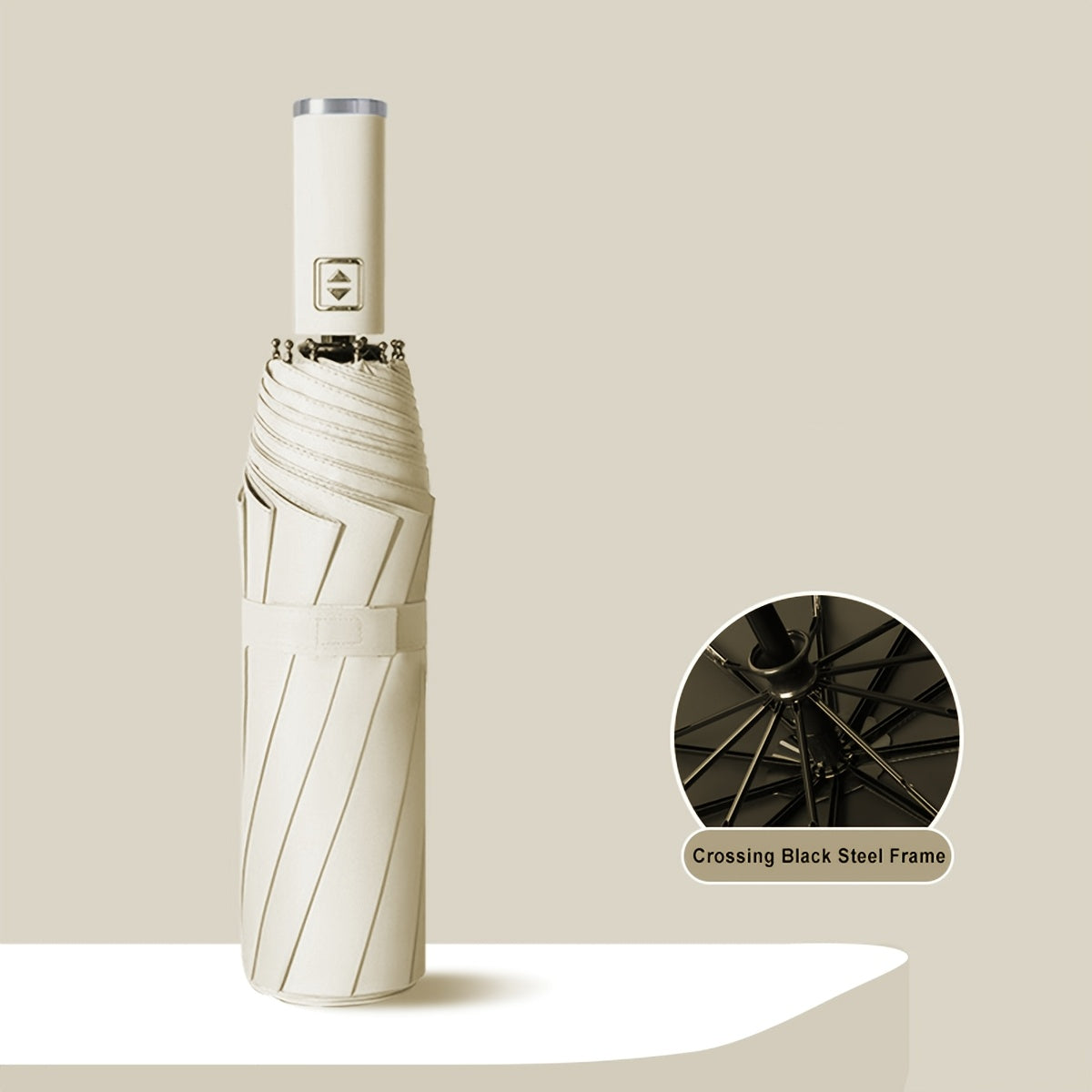 1pc Parapluie Pliant Automatique Xiaomi, Cadre en Fer à 10 Brides, Auvent en Tissu 190T, Coupe-Vent, Protection UV, Ouverture\u002FFermeture en Un Clic, Parapluie de Voyage Portable avec Poignée en Plastique