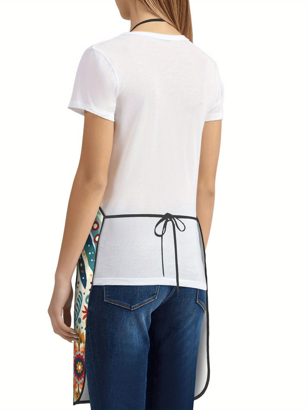 Printed Apron, Swedish Flower Hen Design, Vibrant Rooster & Floral Pattern, Lightweight Woven Fabric, Ideal for Kitchen & Restaurant Use, Vibrant Apron|Floral Pattern Apron|Durable Apron, Apron