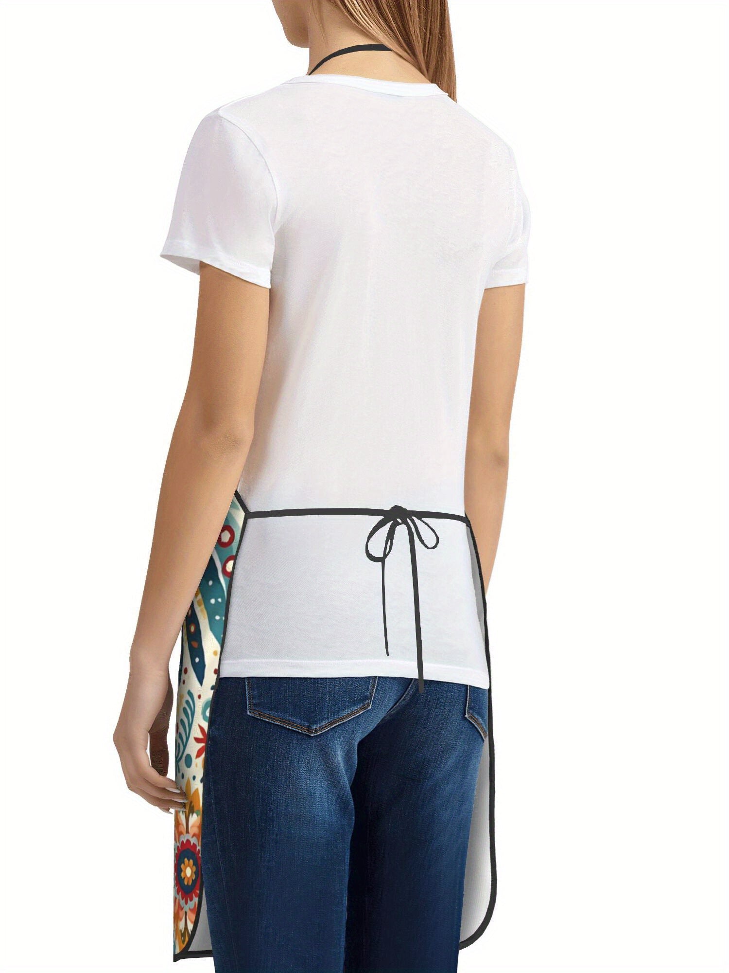 Printed Apron, Swedish Flower Hen Design, Vibrant Rooster & Floral Pattern, Lightweight Woven Fabric, Ideal for Kitchen & Restaurant Use, Vibrant Apron|Floral Pattern Apron|Durable Apron, Apron