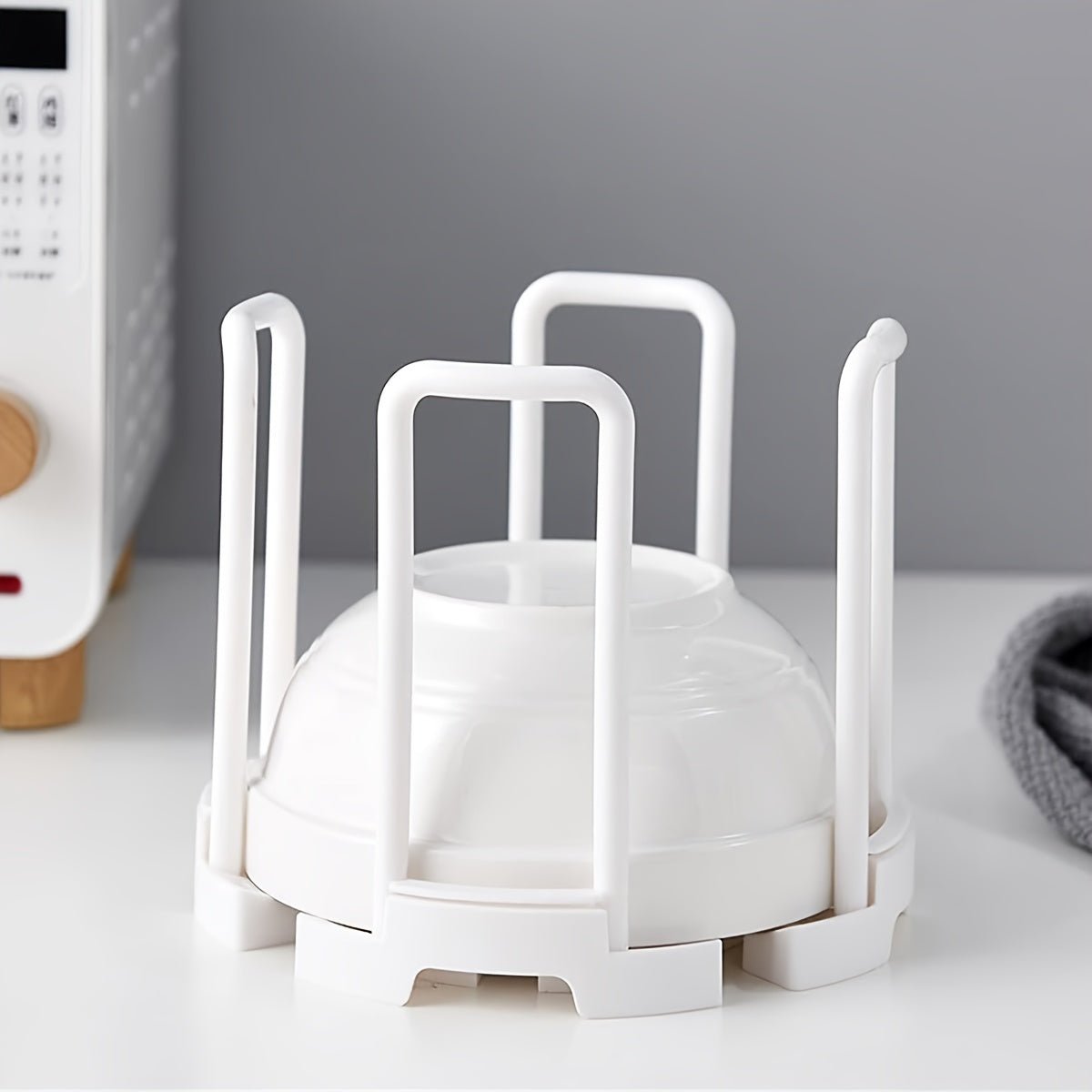 1pc Adjustable Plastic Kitchen Dish Rack, Detachable\u002FRetractable, Space-Saving, Moisture-Proof Plate and Bowl Storage Organizer, 5.83in*5.51in