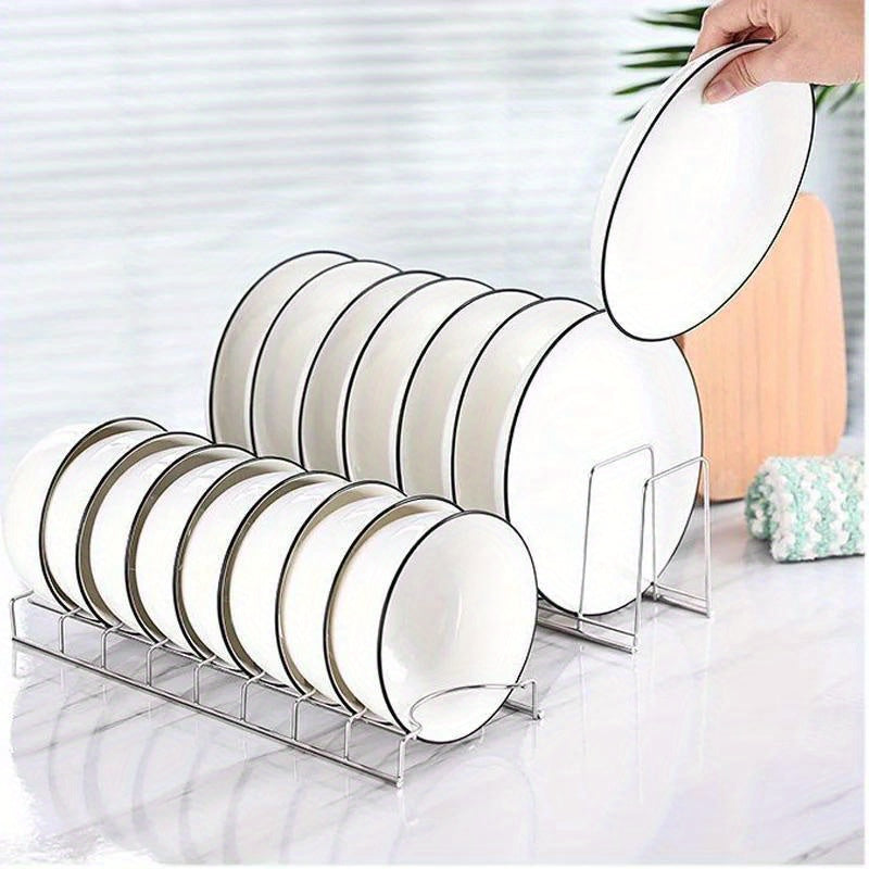 Stainless Steel Dish Drying Rack - Rust-Proof Space-Saving Kitchen Organizer with Plate & Utensil Drainer, Multi-Purpose Countertop Storage for Plates, Bowls, Cups, Pots & Pans, Utensil Holder, Dish Drying Rack for Kitchen Counter