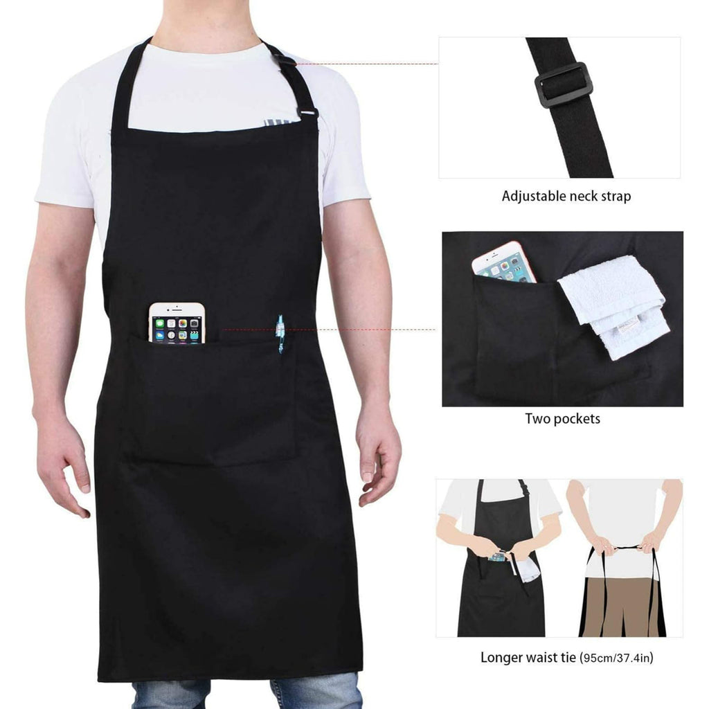 Adjustable Professional Chef Apron with Pockets - Durable Polyester, Lightweight & Breathable - Perfect for Cooking, Grilling, and Baking - Unisex Design for Men and Women, Baking Essentials|Professional Chef Style|Durable Apro