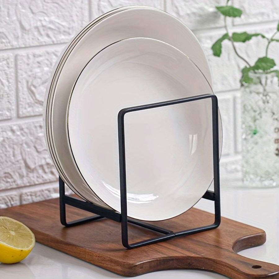 Rust-Proof Iron Kitchen Organizer - Vertical Countertop & Cabinet Storage for Plates, Bowls, Cups, Cutlery & Utensils, Space-Saving Insert Design with Multiple Hooks, Durable Dish Rack for Modern Kitchens, Kitchen Organizers And Storage