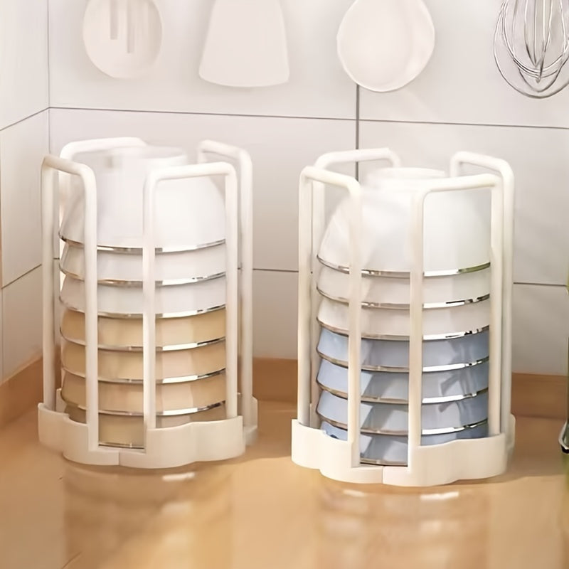 Space-Saving Plastic Dish Rack - Easy to Clean, Multi-Compartment Kitchen Organizer for Bowls and Plates, Countertop Storage Solution, Kitchen Organizers And Storag
