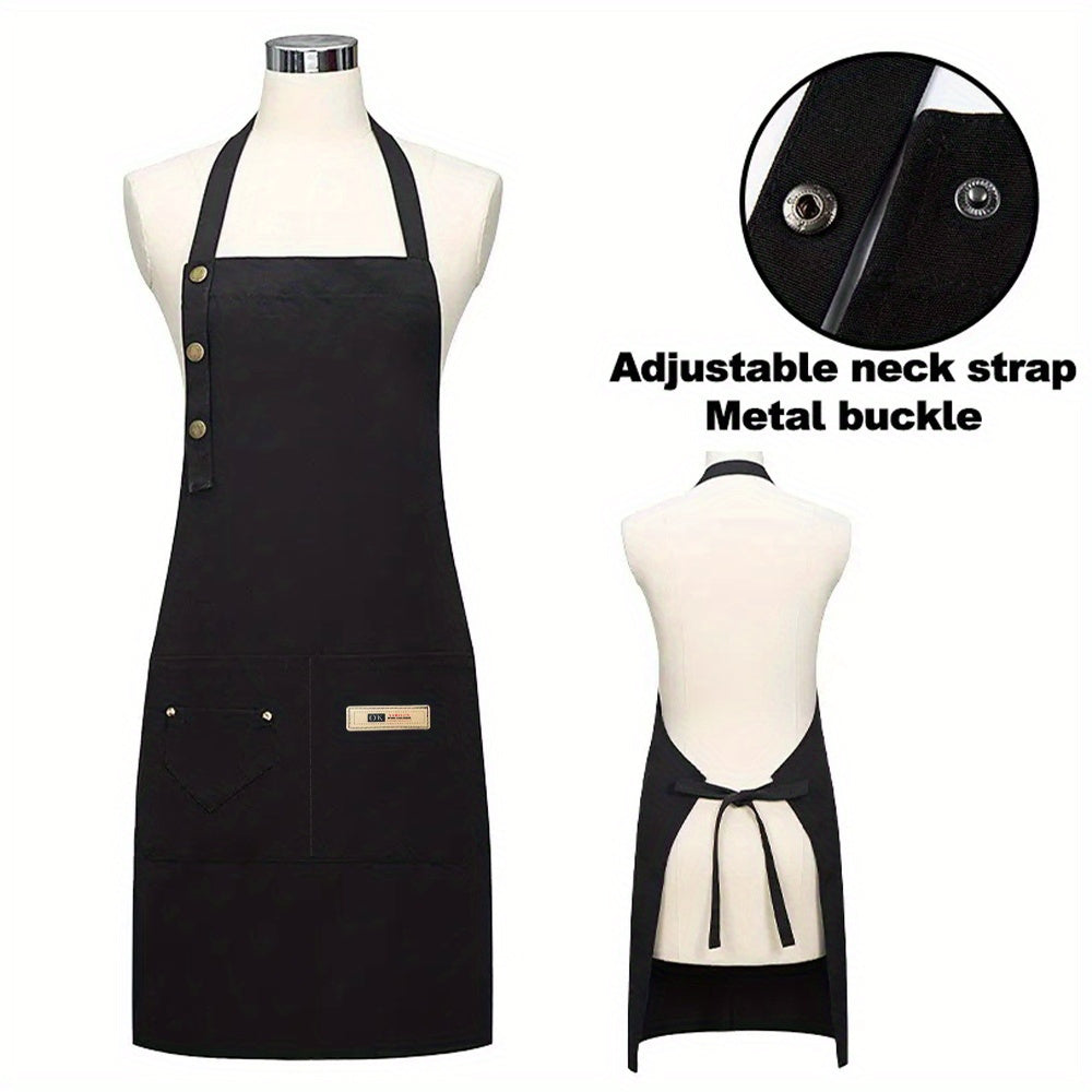 1pc, Apron Cooking Clothes Fashionable New Fabric Chefs Uniform Breathable Kitchen Cooking Household Adult Oil Resistant Work All Seasons Catering Filipina Food Service Clothe Gardening Painting, Baking with Ldeal for Holidays Christmas Halloween