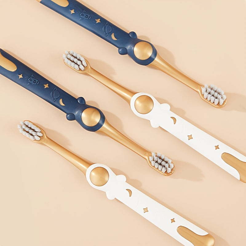 Lot de 6 brosses à dents souples pour enfants - Design astronautes cartoon - Idéal pour les 6-12 ans - Poils en nylon doux pour gencives sensibles - Unisexe