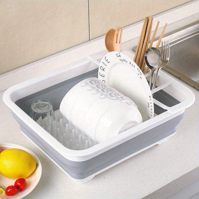 Compact And Collapsible Kitchen Hanger, Versatile Foldable Draining Basket, Various Tableware Organization, RV Furniture - Space-Saving Folding Storage.