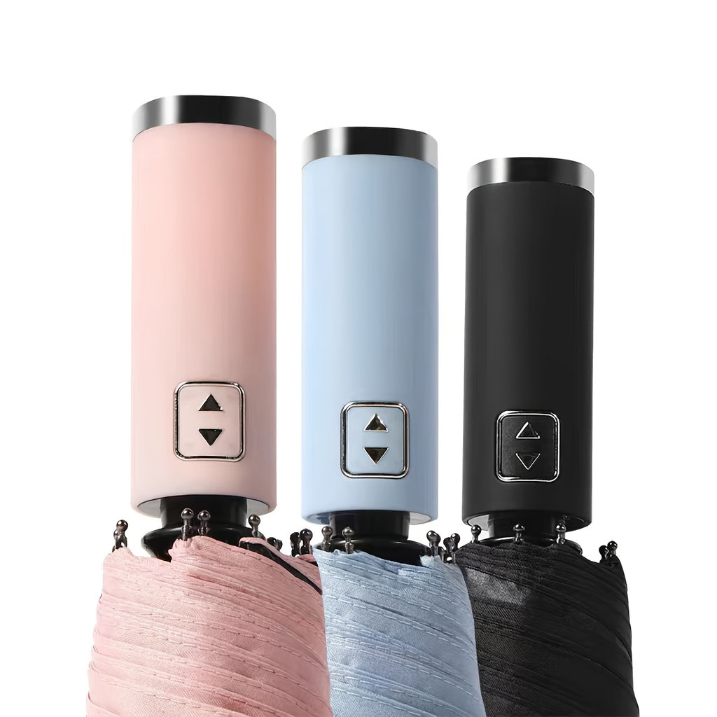 1pc Parapluie Pliant Automatique Xiaomi, Cadre en Fer à 10 Brides, Auvent en Tissu 190T, Coupe-Vent, Protection UV, Ouverture\u002FFermeture en Un Clic, Parapluie de Voyage Portable avec Poignée en Plastique