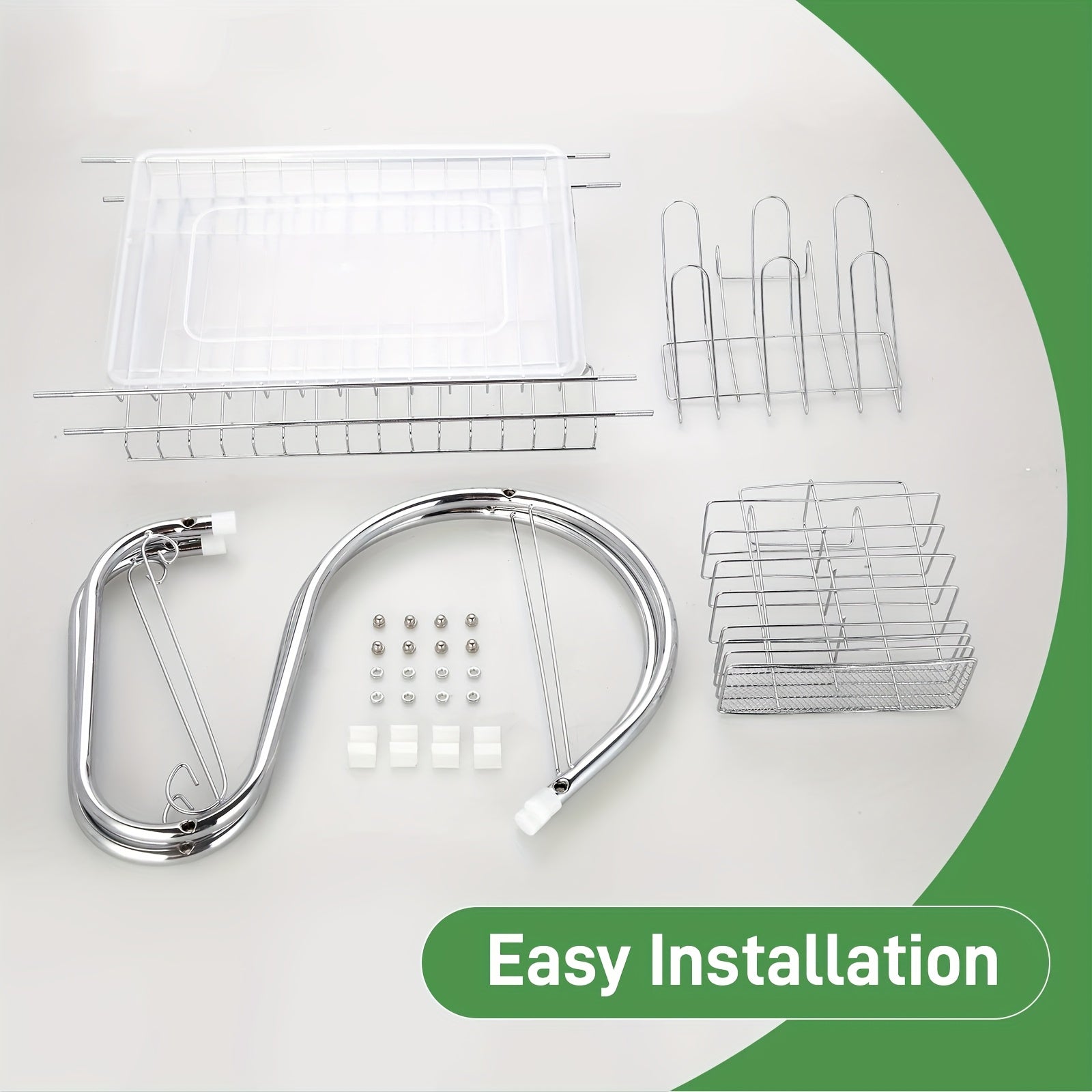 Dual-Tier S-Shaped Stainless Steel Dish Rack - Space-Saving, Countertop Kitchen Organizer for Plates and Bowls, Easy Assembly, Durable Iron Frame, Kitchen Storage Solution|Sleek Metal Rack|Stainless Steel Rack