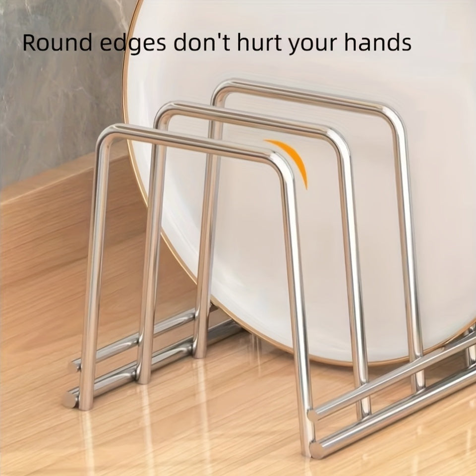 1pc Stainless Steel Dish Drying Rack, Rust-Proof Space-Saving Kitchen Organizer for Bowls and Plates, Simple Clean Design for Orderly Countertop Storage, Kitchen Storage Solution | Minimalist Dish Rack | Rustproof Stainless Steel, Dish Drying Rack