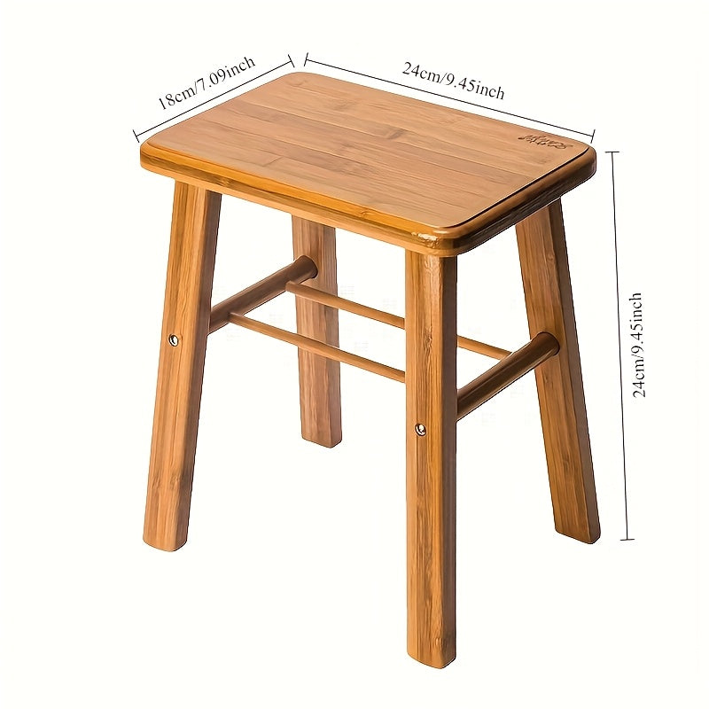 Multifunctional Bamboo Stool - Non-Slip, Suitable for Shower, Flower Placement and Shoe Changing - Ideal Choice for Home, Living Room, Bedroom, Mini Plants, Rectangular Steps, Vanity Seat, Requires Hammer and Screwdriver Installation (Tools Not Included)