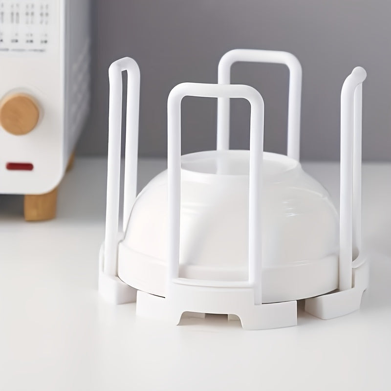 A retractable bowl holder for household use that saves space and is easy to clean