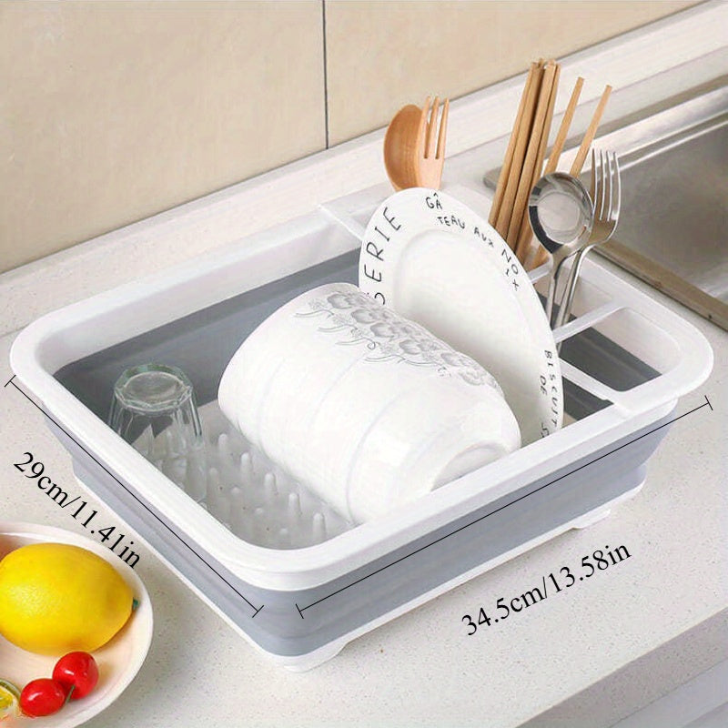 Compact And Collapsible Kitchen Hanger, Versatile Foldable Draining Basket, Various Tableware Organization, RV Furniture - Space-Saving Folding Storage.