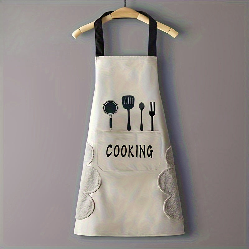 Premium Waterproof & Oil-Proof Apron with Chef Pockets - Stain Resistant, Easy Clean, Adjustable Neck Strap for Men & Women Ideal for Cooking & Restaurant Use, Waterproof Apron