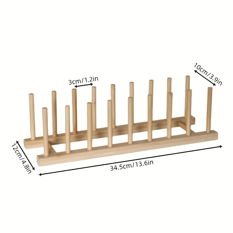 A bamboo and wooden bowl holder for 8 plates, suitable for kitchen cabinet storage, capable of holding cups, books, POTS, LIDS and cutting boards, vertically drained and kept dry, suitable for bowls, plates, cups, pot LIDS and cutting boards.