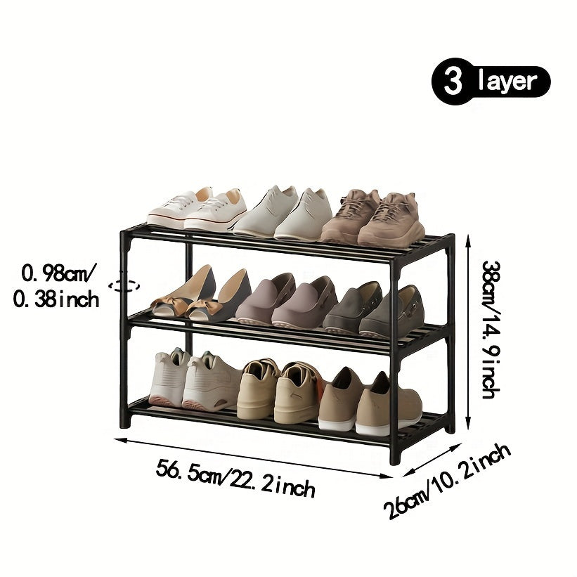 1 Stackable Shoe Rack, Multi-Layer Home Easy Entryway Shoe Holder, Suitable for Hallways, Entrances, and Balconies