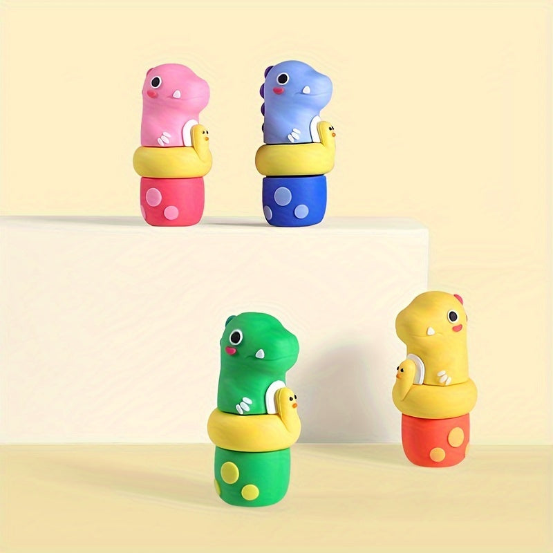 Henke 4pièces Boîtes-cadeaux 2Boîtes × 4pièces Boîtes-cadeaux Fun Cute Dinosaur Soft Bristle Toothbrush Voyage Essentiel Maternelle Mode Spécial