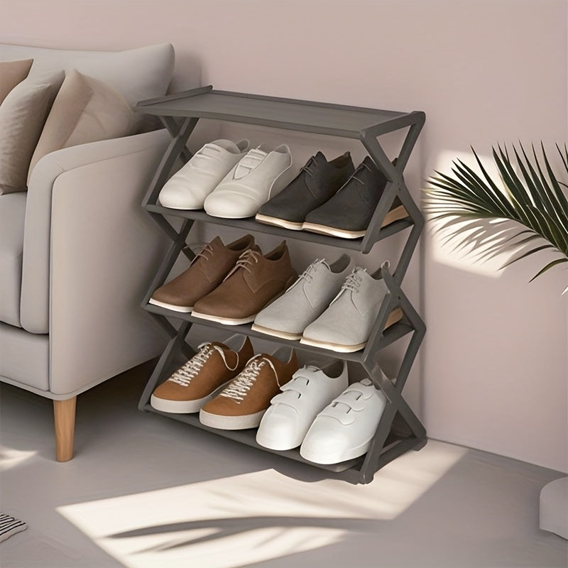 Elegant X-Shaped Metal Shoe Rack - Durable Iron Alloy, Easy Assembly, Space-Saving Design for Home & Dorm, Ideal for Storing Shoes and Accessories, Shoe Storage|Modern Shoe Rack|Durable Construction, Shoe Storage Rack