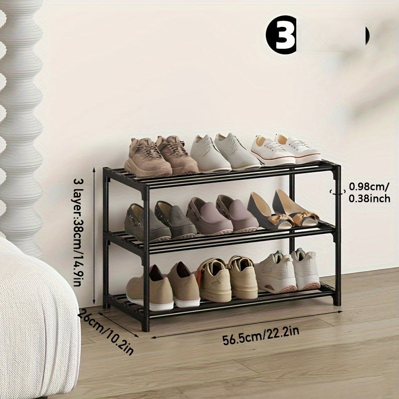 1 Stackable Shoe Rack, Multi-Layer Home Easy Entryway Shoe Holder, Suitable for Hallways, Entrances, and Balconies