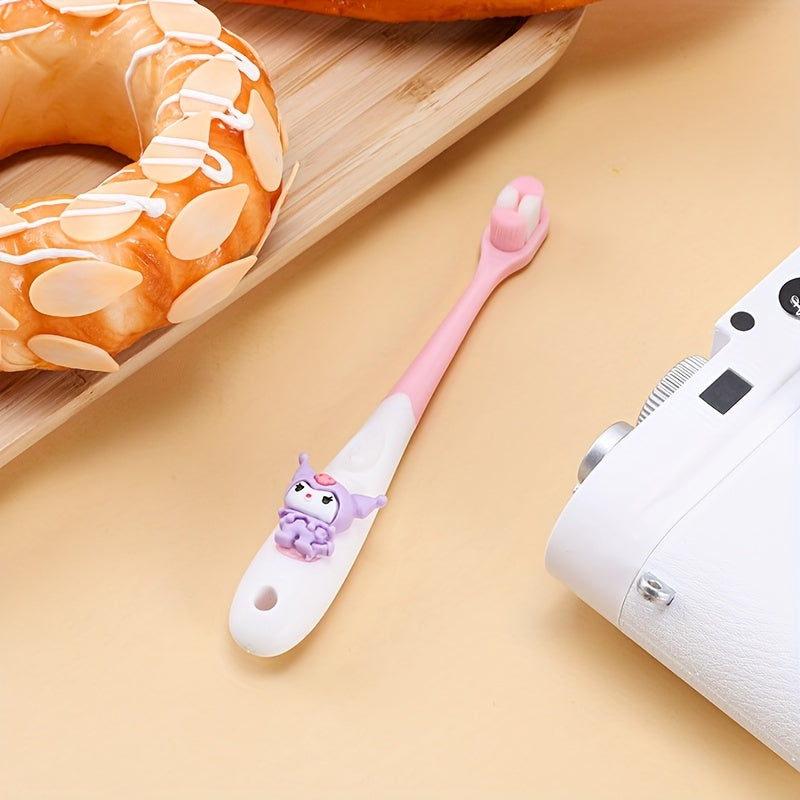 Set of 5 Sanrio Hello Kitty Toothbrushes: Adorable Manual Toothbrush Featuring a Soft Brush Head with a Cartoon Character Design.