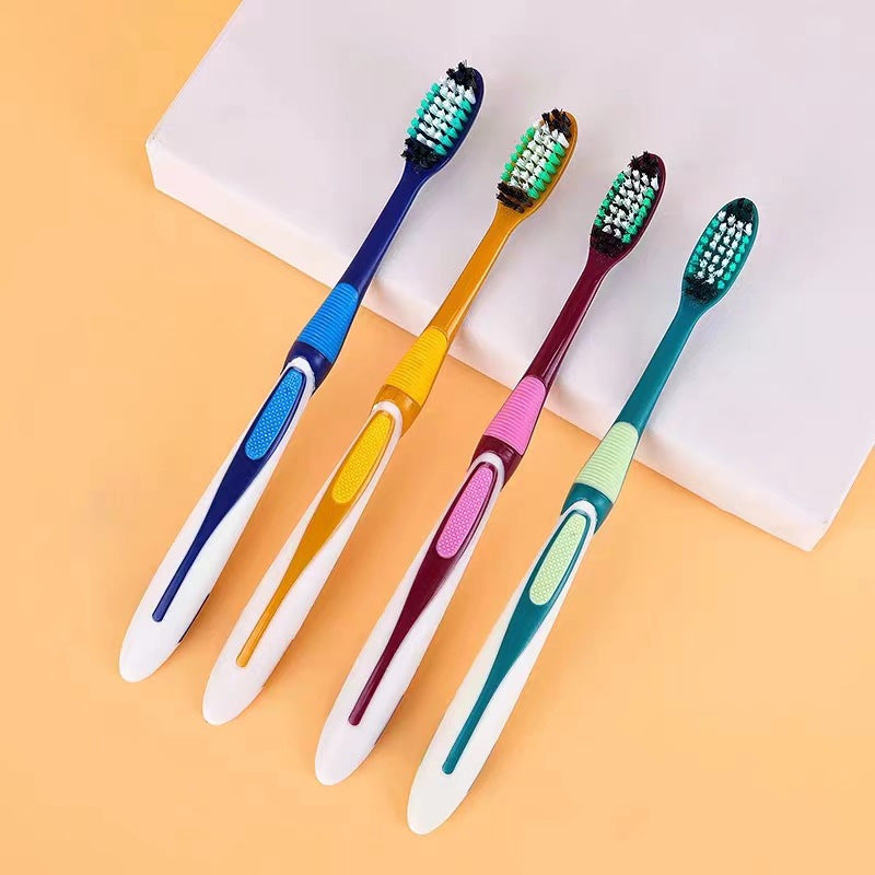 5 brosses à dents durables de dureté moyenne à têtes larges pour adultes - Poils en nylon, essentiels pour l'hygiène bucco-dentaire
