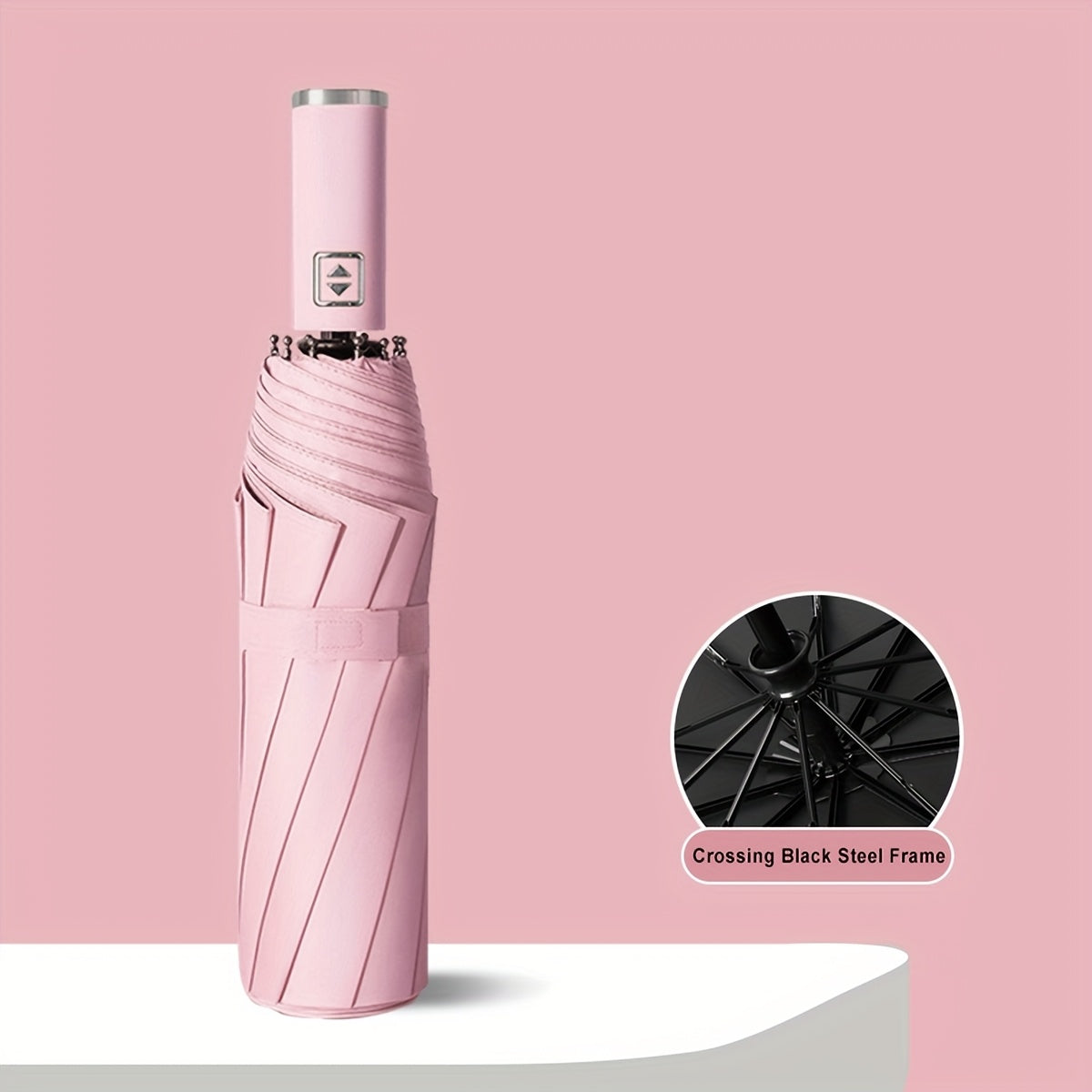 1pc Parapluie Pliant Automatique Xiaomi, Cadre en Fer à 10 Brides, Auvent en Tissu 190T, Coupe-Vent, Protection UV, Ouverture\u002FFermeture en Un Clic, Parapluie de Voyage Portable avec Poignée en Plastique