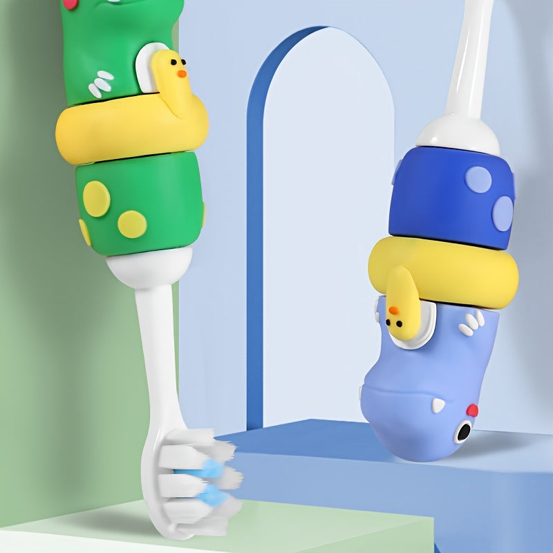 Henke 4pièces Boîtes-cadeaux 2Boîtes × 4pièces Boîtes-cadeaux Fun Cute Dinosaur Soft Bristle Toothbrush Voyage Essentiel Maternelle Mode Spécial