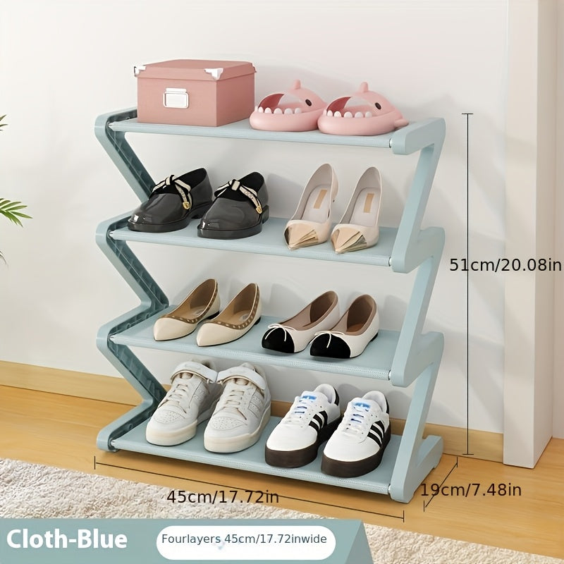 4-Tier Z-Shaped Shoe Rack – Space-Saving, Multi-Layer Storage Organizer for Bathroom, Dorm, or Small Apartment – Easy Assembly, Under 27\