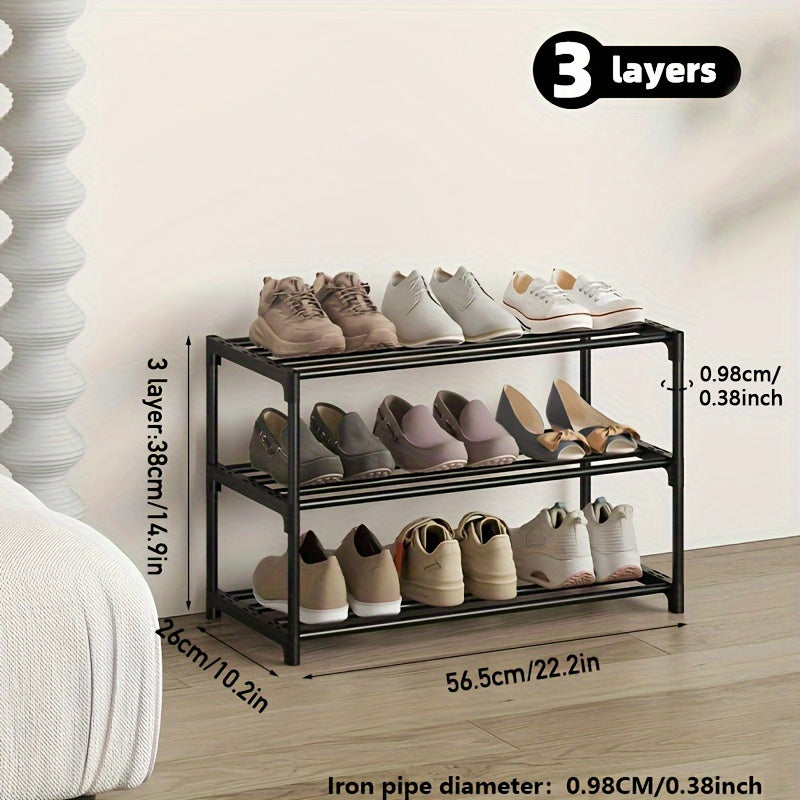 1 Stackable Shoe Rack, Multi-Layer Home Easy Entryway Shoe Holder, Suitable for Hallways, Entrances, and Balconies