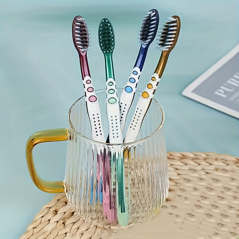 Adultes 4-Pack - Poils doux et durs, conception compacte pour un nettoyage en profondeur des soins bucco-dentaires