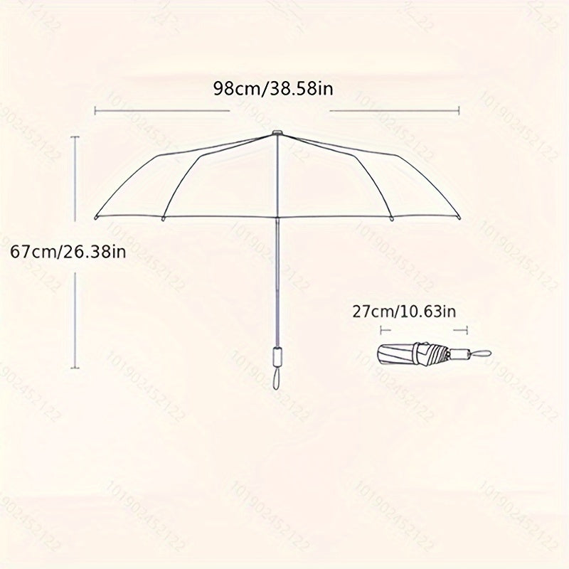 Parapluie pliant motif paon coloré avec protection UV - Compact, léger et résistant pour soleil ou pluie - Design floral rouge, blanc, bleu, vert, jaune et orange - Ouverture manuelle, 8 baleines en acier