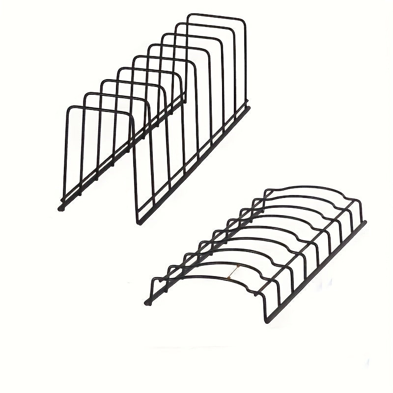 2pcs\u002F1 Set Stainless Steel Dish Rack Black, Multifunctional Bowl Plate Storage Box, Draining Rack for Dish And Plate, Flatware Organizer for Countertop Cabinet, Utensil Racks, Cooking Pots Pans Cover Stand, Kitchen Organizer