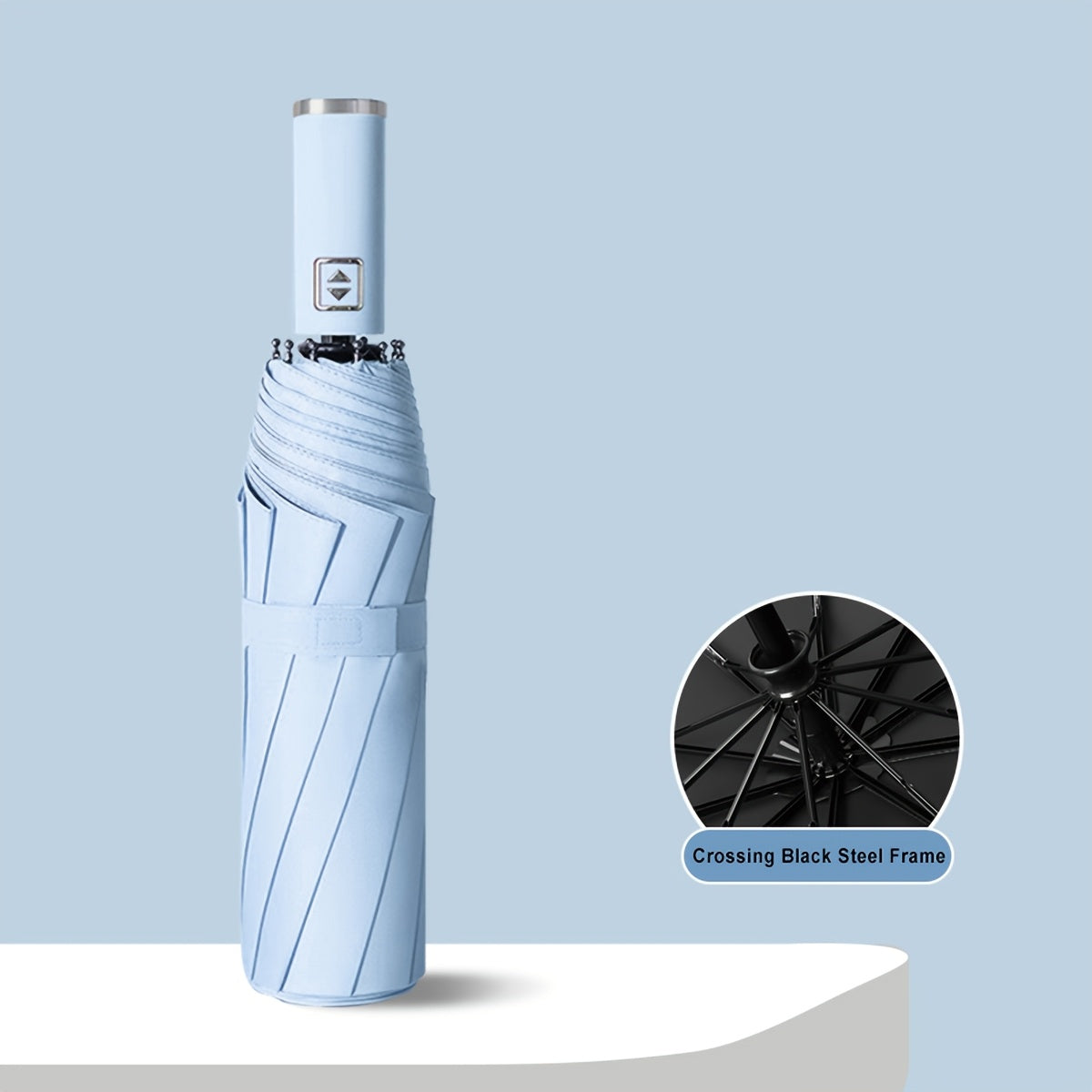 1pc Parapluie Pliant Automatique Xiaomi, Cadre en Fer à 10 Brides, Auvent en Tissu 190T, Coupe-Vent, Protection UV, Ouverture\u002FFermeture en Un Clic, Parapluie de Voyage Portable avec Poignée en Plastique