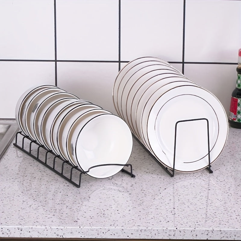 2pcs\u002F1 Set Stainless Steel Dish Rack Black, Multifunctional Bowl Plate Storage Box, Draining Rack for Dish And Plate, Flatware Organizer for Countertop Cabinet, Utensil Racks, Cooking Pots Pans Cover Stand, Kitchen Organizer