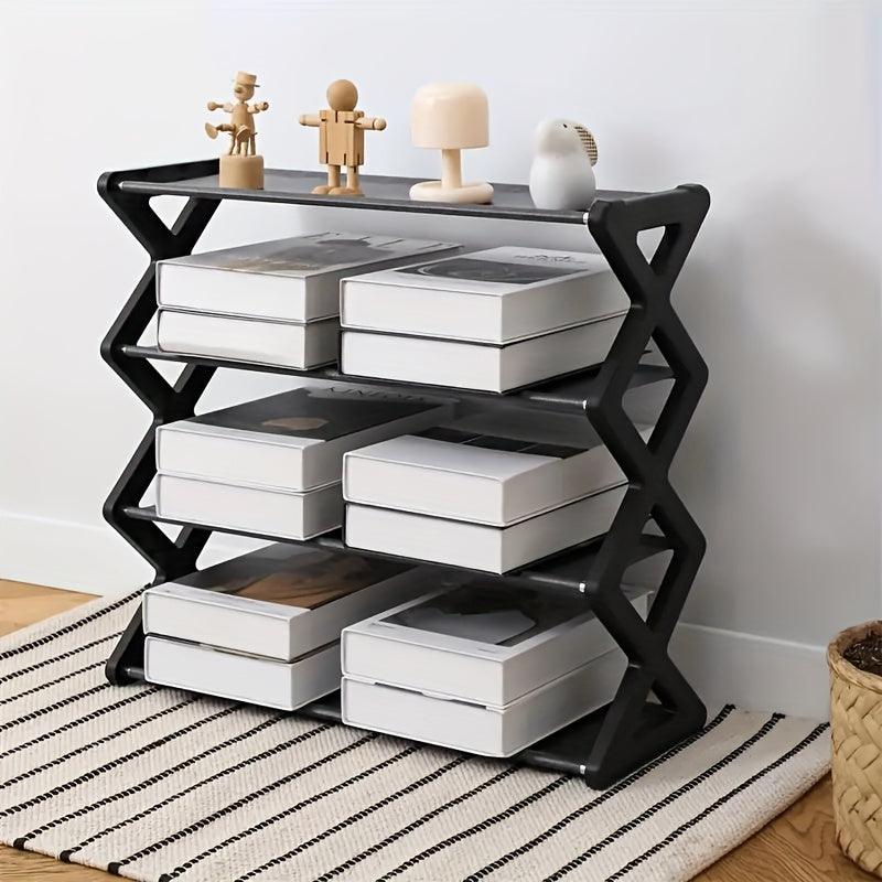 Elegant X-Shaped Metal Shoe Rack - Durable Iron Alloy, Easy Assembly, Space-Saving Design for Home & Dorm, Ideal for Storing Shoes and Accessories, Shoe Storage|Modern Shoe Rack|Durable Construction, Shoe Storage Rack