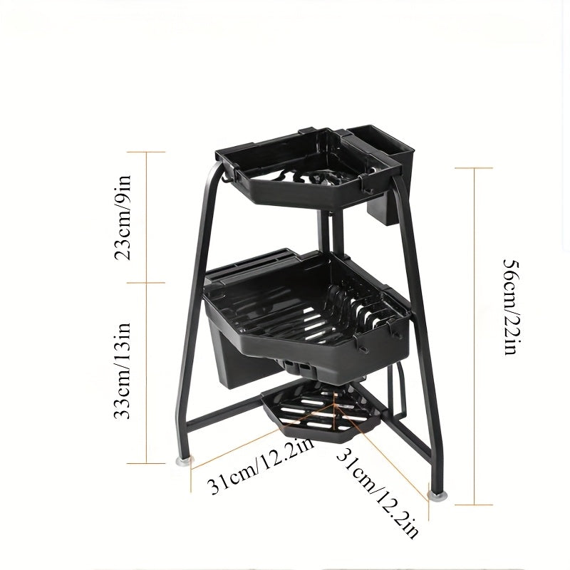 Removable Bowl Chopsticks Kitchen Storage Rack Triangular Kitchen Sink Corner Drainage Rack