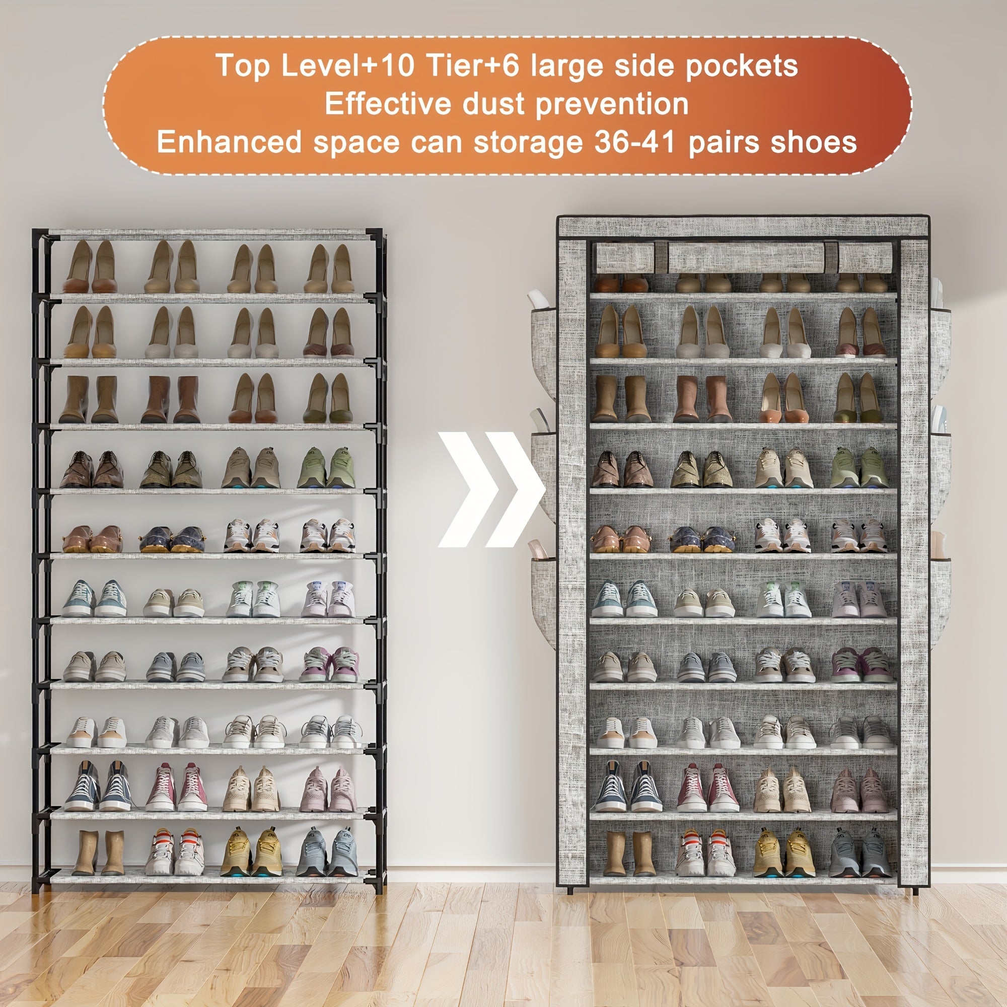 Large Capacity Printed Dustproof Shoe Rack