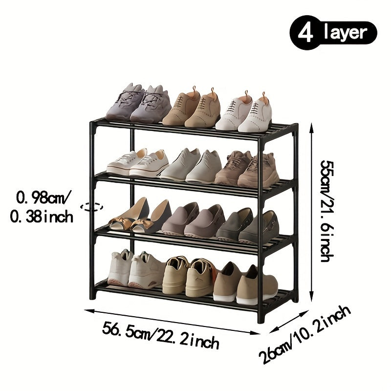 1 Stackable Shoe Rack, Multi-Layer Home Easy Entryway Shoe Holder, Suitable for Hallways, Entrances, and Balconies