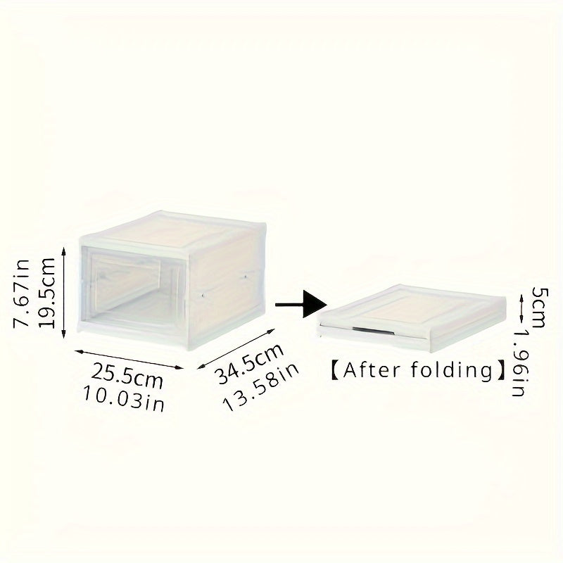 1-Layer or Multi-Layer Foldable Shoe Storage Box, Space-Saving Stackable Shoe Organizer, Dustproof Shoe Container, Multifunctional Shoe Rack Suitable for Home, Bedroom, Dormitory - No Assembly Required