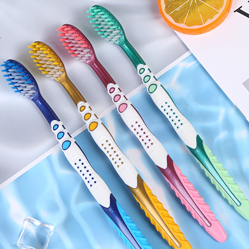 Adultes 4-Pack - Poils doux et durs, conception compacte pour un nettoyage en profondeur des soins bucco-dentaires