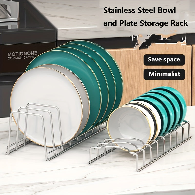 1\u002F2pcs Stainless Steel Dish Rack with Draining Drawer - Space-saving Kitchen Organizer for Plates and Bowls, Built-in Utensil Storage, Minimalist Design for Clean and Organized Kitchens, Kitchen Organizers & Storage