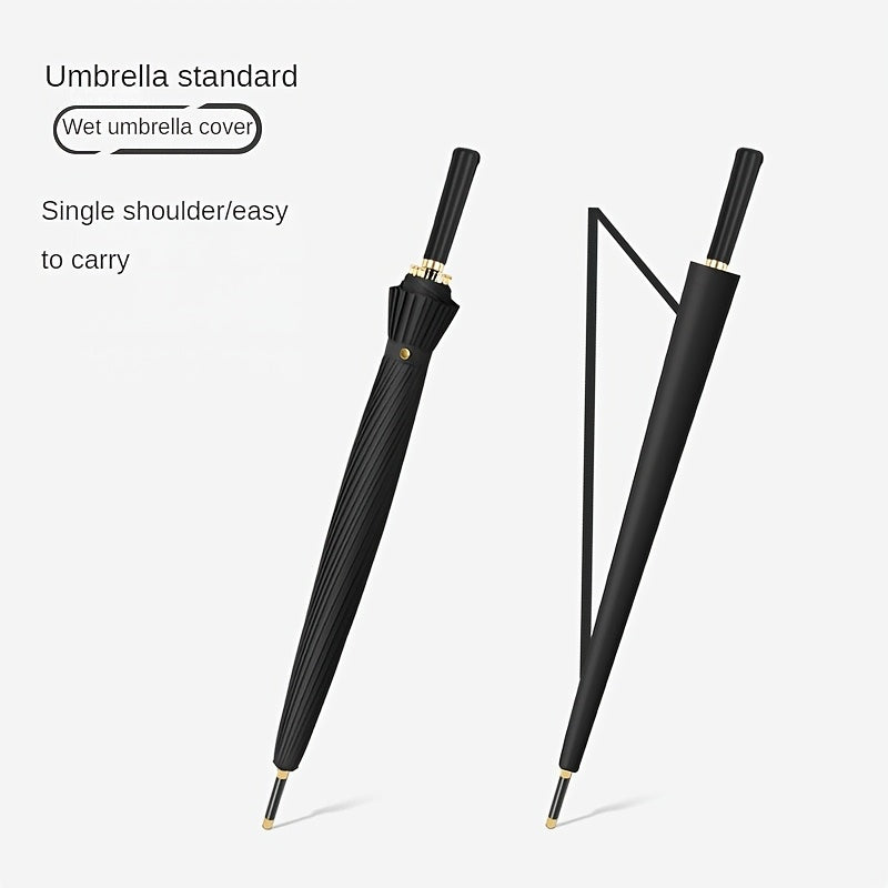 Un parapluie résistant au vent à 24 baleines, doté d'une poignée longue - Il est imperméable, portable et s'ouvre avec un seul clic, conçu pour les hommes et les femmes avec un mât droit.