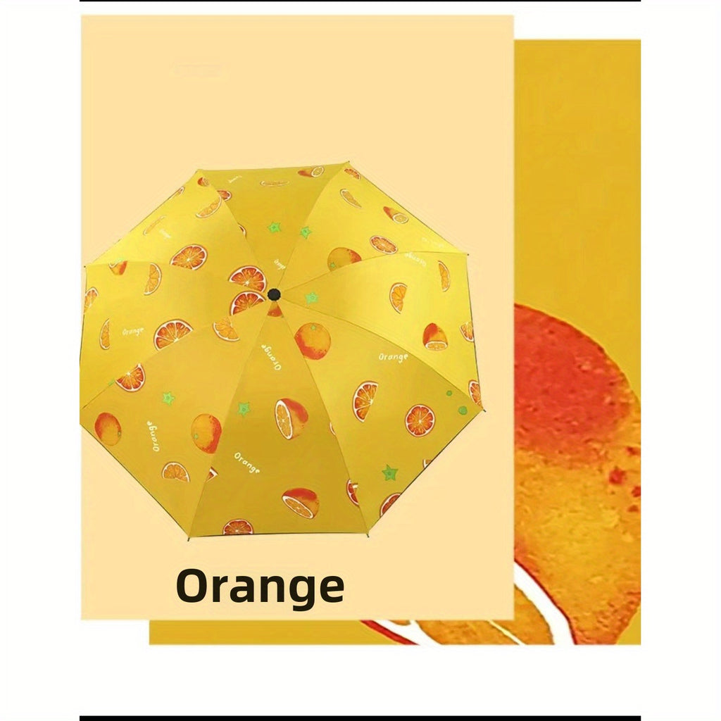 Parapluie à motif de citron - Parapluie de voyage pliable manuel avec protection UV, coupe-vent et imperméable, parapluie portable et léger, adapté aux femmes et aux hommes, peut être utilisé pour un anniversaire\u002FNoël, etc.