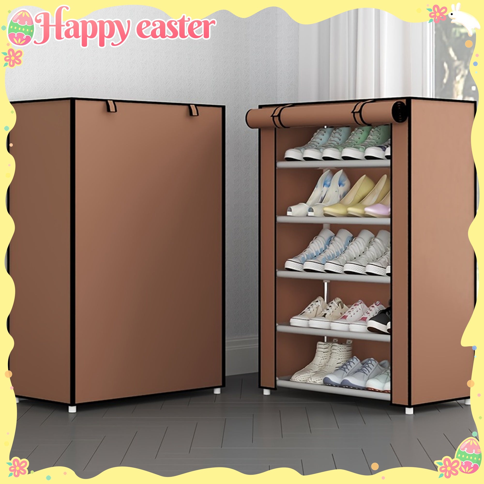 Multi-Layer Canvas Shoe Organizer with Lid - Detachable, Dustproof Boot Storage Cabinet for Home Organization, Shoe Rack, Independent