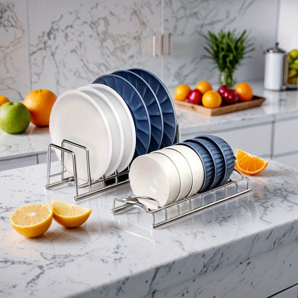 Space-Saving Stainless Steel Dish Drying Rack with Utensil Holder - 11.5\