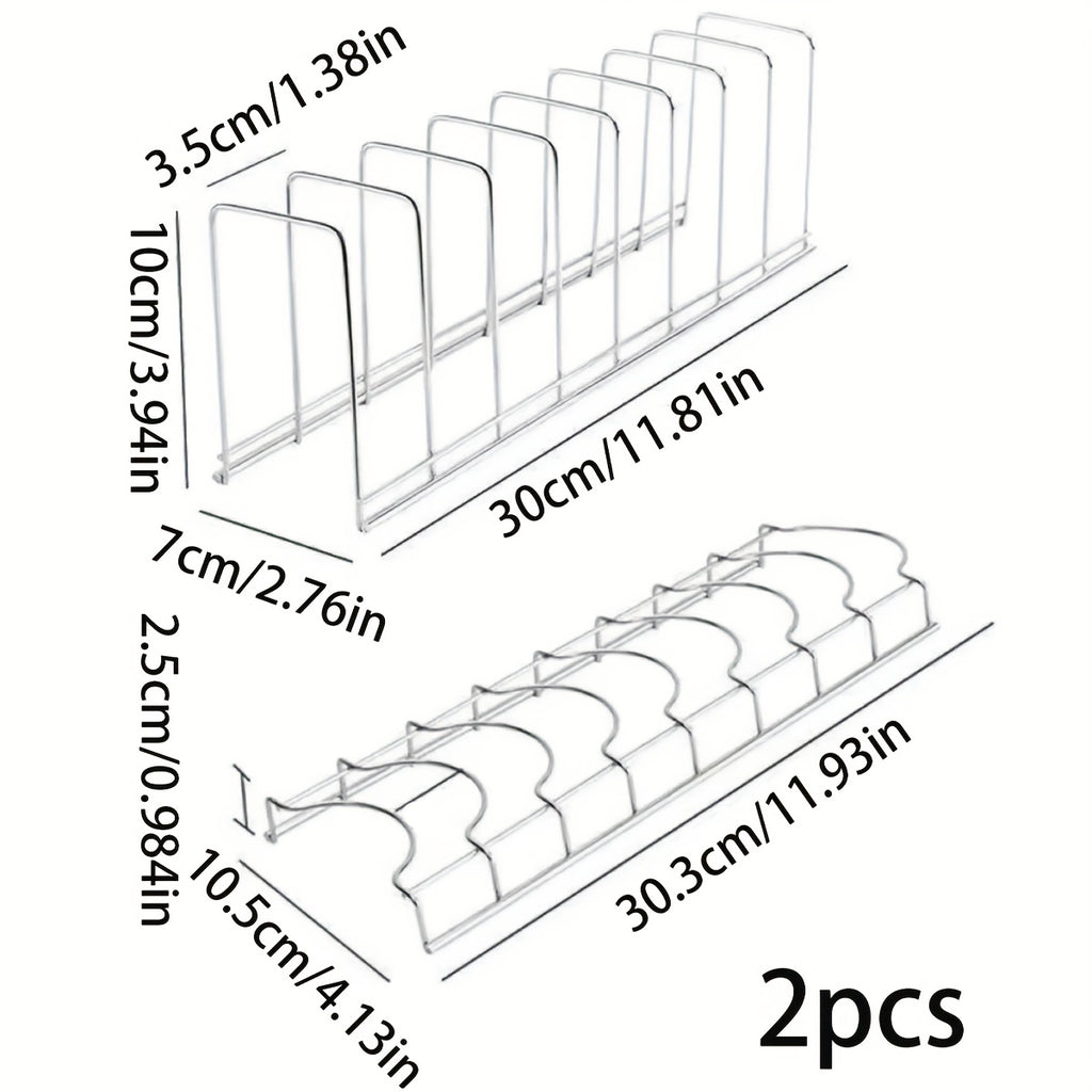 2pcs Stainless Steel Dish Rack for Kitchen - Multi-Tiered Plate and Bowl Organizer with Drainage, Space-Saving Countertop Storage for Dishes, Utensils, and Cookware, Dish Drying Rack