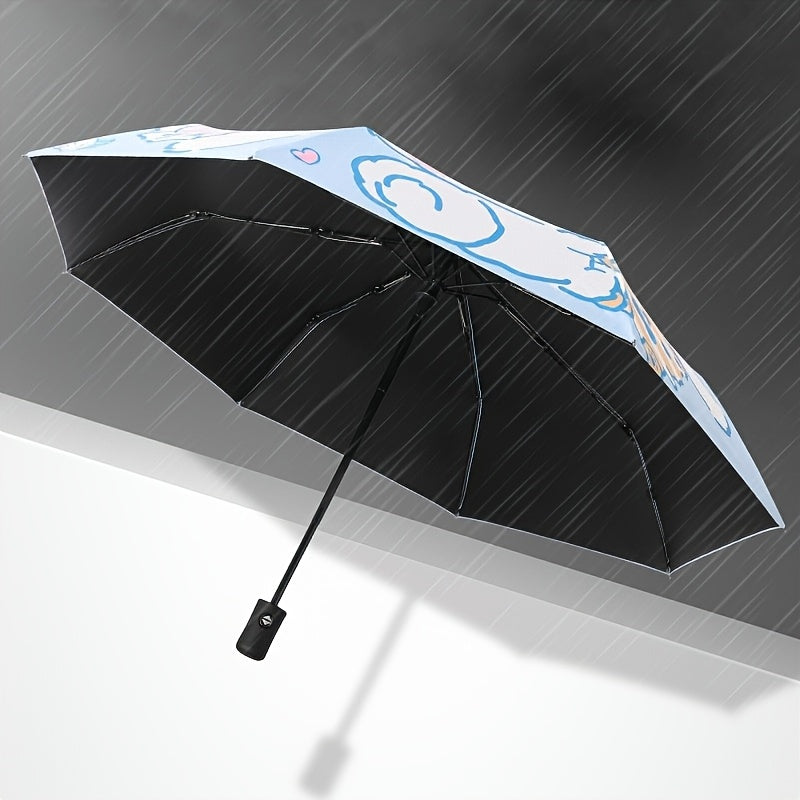 Sanrio Cinnamoroll Automatic Folding Umbrella - UV Protection, Portable & Foldable Design with 8 Ribs, Cute Patterns, Ideal for Women, Casual Outdoor Accessory