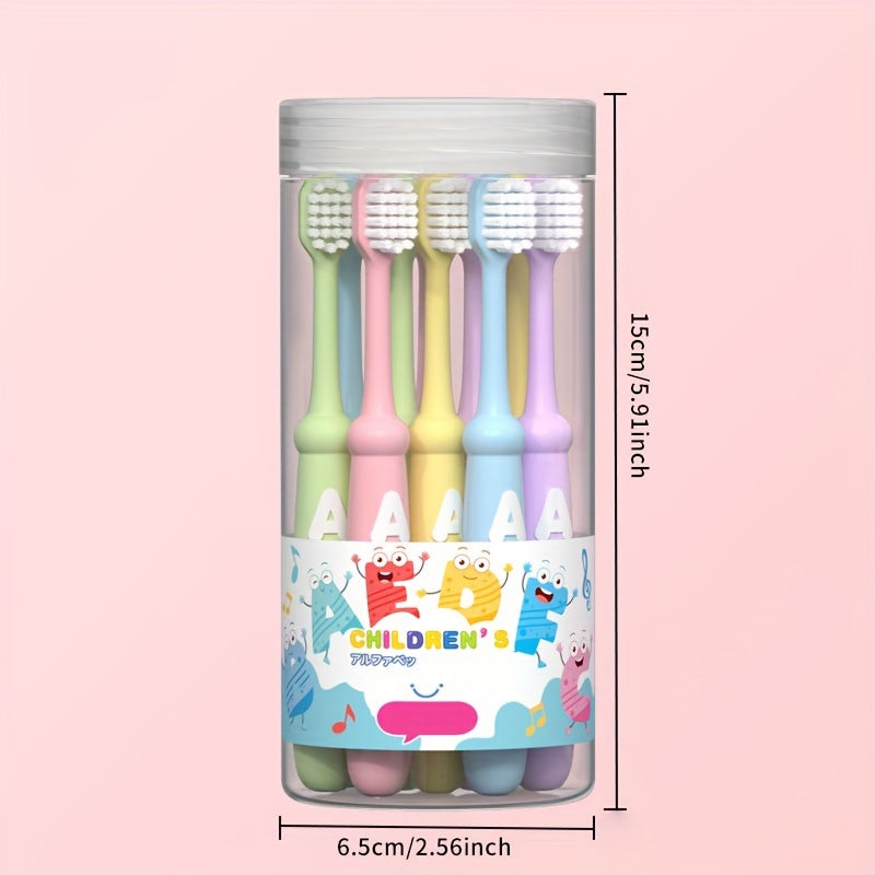 10pcs Brosses à Dents Douces pour 3-6 Ans - Poils en Nylon Ultra-Doux, Manches Colorées avec Lettres & Personnages A-Z, Doux sur les Gencives, Design Ergonomique pour l'Hygiène Buccale des Enfants, Soins Dentaires Amusants, Étui de Rangement Transparent