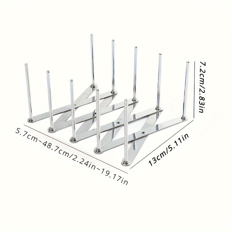 Telescopic Multifunctional Storage Rack Stainless Steel Bowl And Dish Rack Storage Draining Rack Kitchen Pot Lid Rack