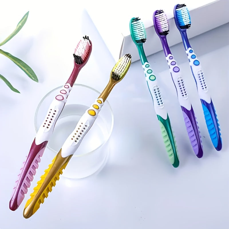1 lot de 5\u002F10\u002F15 brosses à dents manuelles pour adultes, poils en nylon moyen, élimine efficacement les taches, emballées individuellement, idéal pour un usage domestique